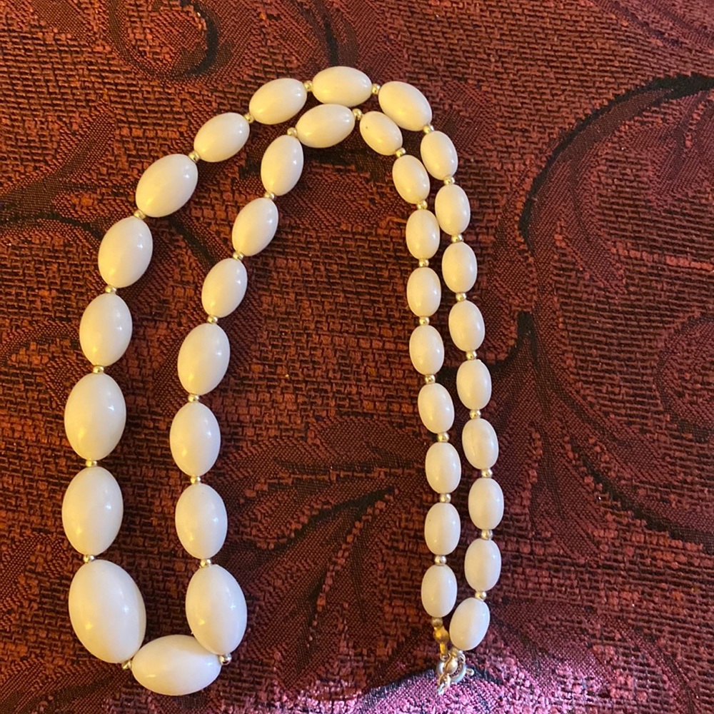 White beaded necklace